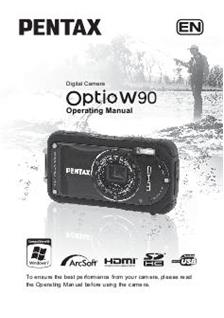 Pentax Optio W90 manual. Camera Instructions.